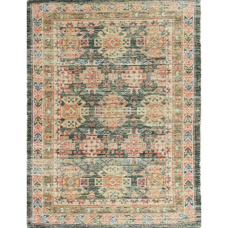 Tapis gris anthracite tissé à la main, Rectangle 3 pi 3 po x 5 pi 3 po