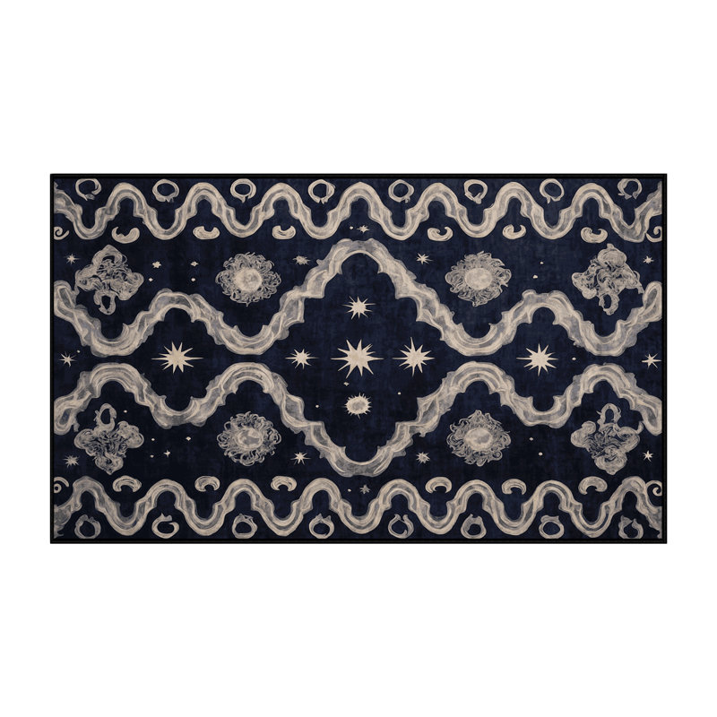 Machine Washable Gray Area Rug, Rectangle 4' x 6'
