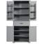 Grande armoire de rangement pour salle de bain avec portes et tiroir - Gris pour les besoins-695335039