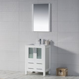 Mance 24.25'' Single Bathroom Vanity with Ceramic Top with Mirror