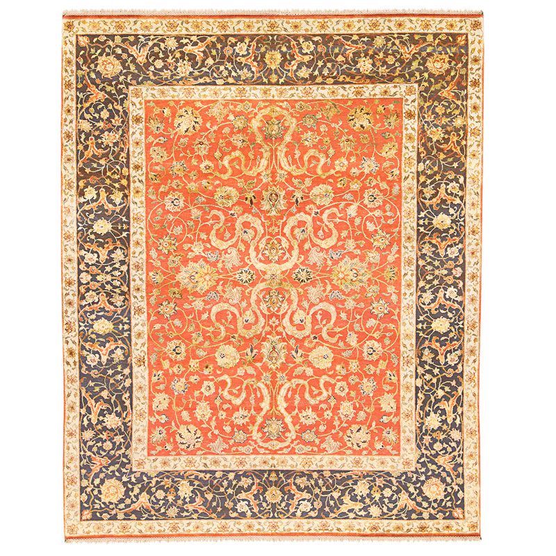 Handmade Silk and Wool Area Rug