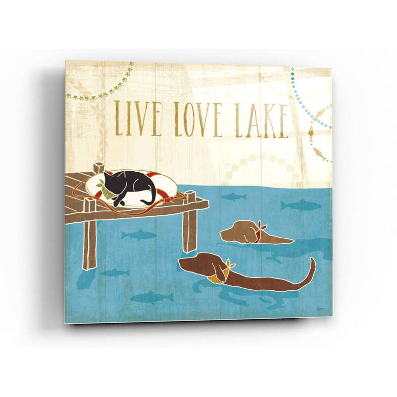 «Lake Pals V» par Veronique Charron, art mural en verre acrylique, H 24 po x l 24 po