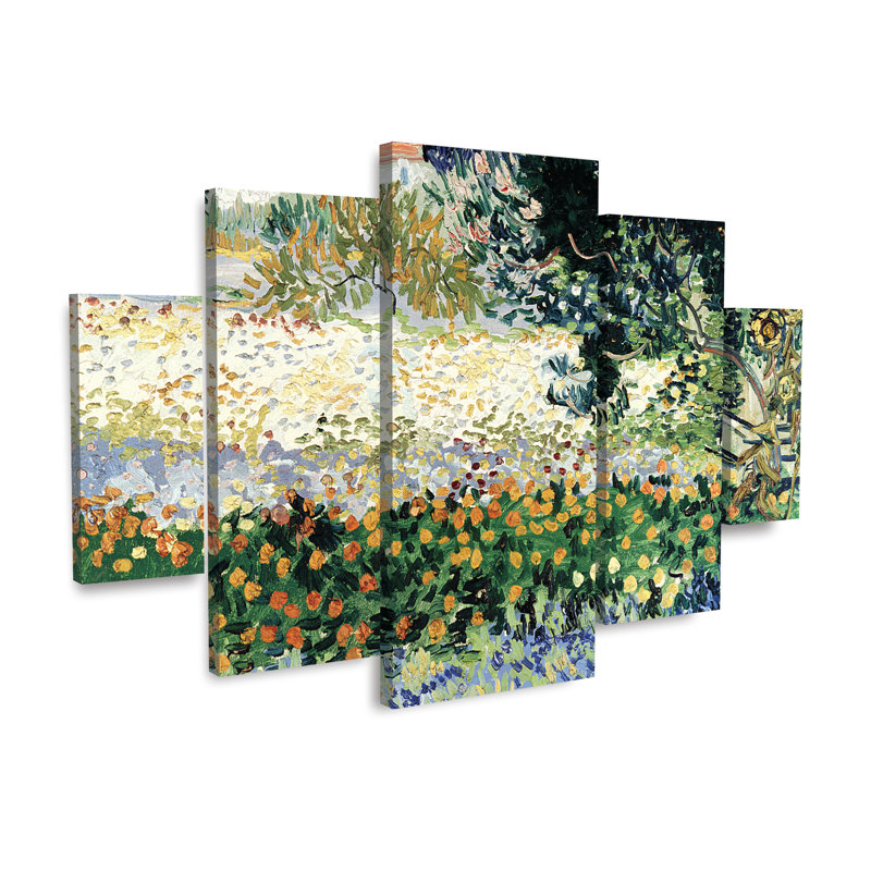 Vincent Van Gogh «Garden In Bloom», ensemble de multiples panneaux d'art à losanges