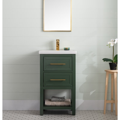 Meuble-lavabo simple 20 po avec plateau en céramique Bickley