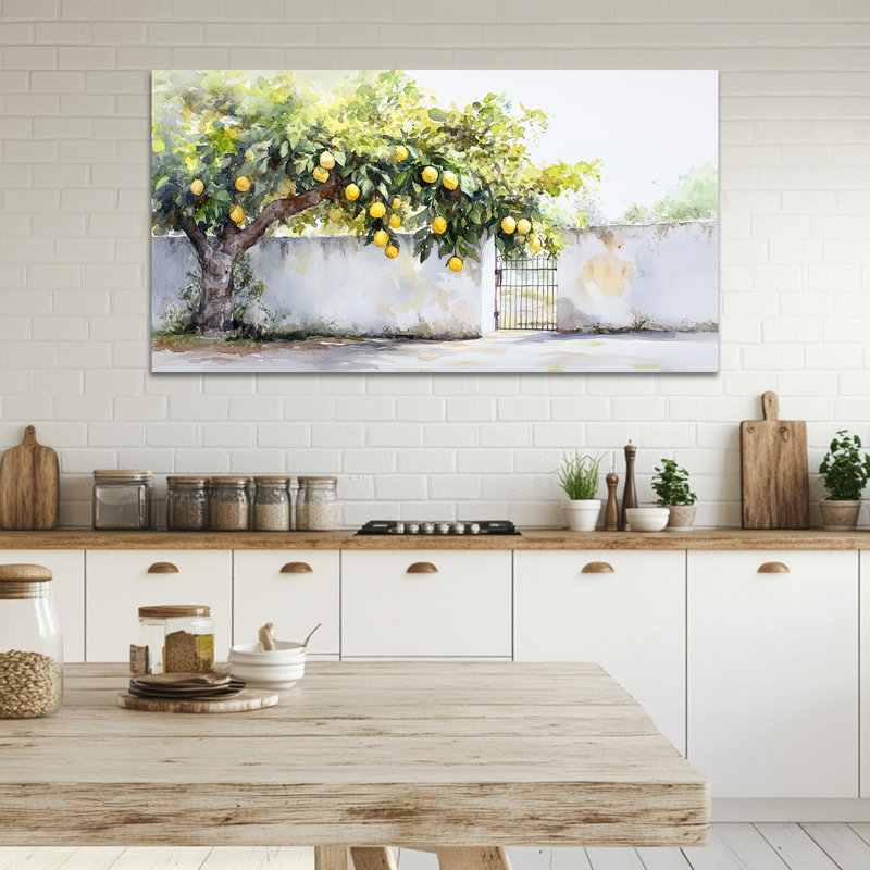 Art mural citron, art mural sur toile citron, cuisine murale citron pour la cuisine, impressions murales italiennes, fruits méditerranéen, 30 po x 60 po