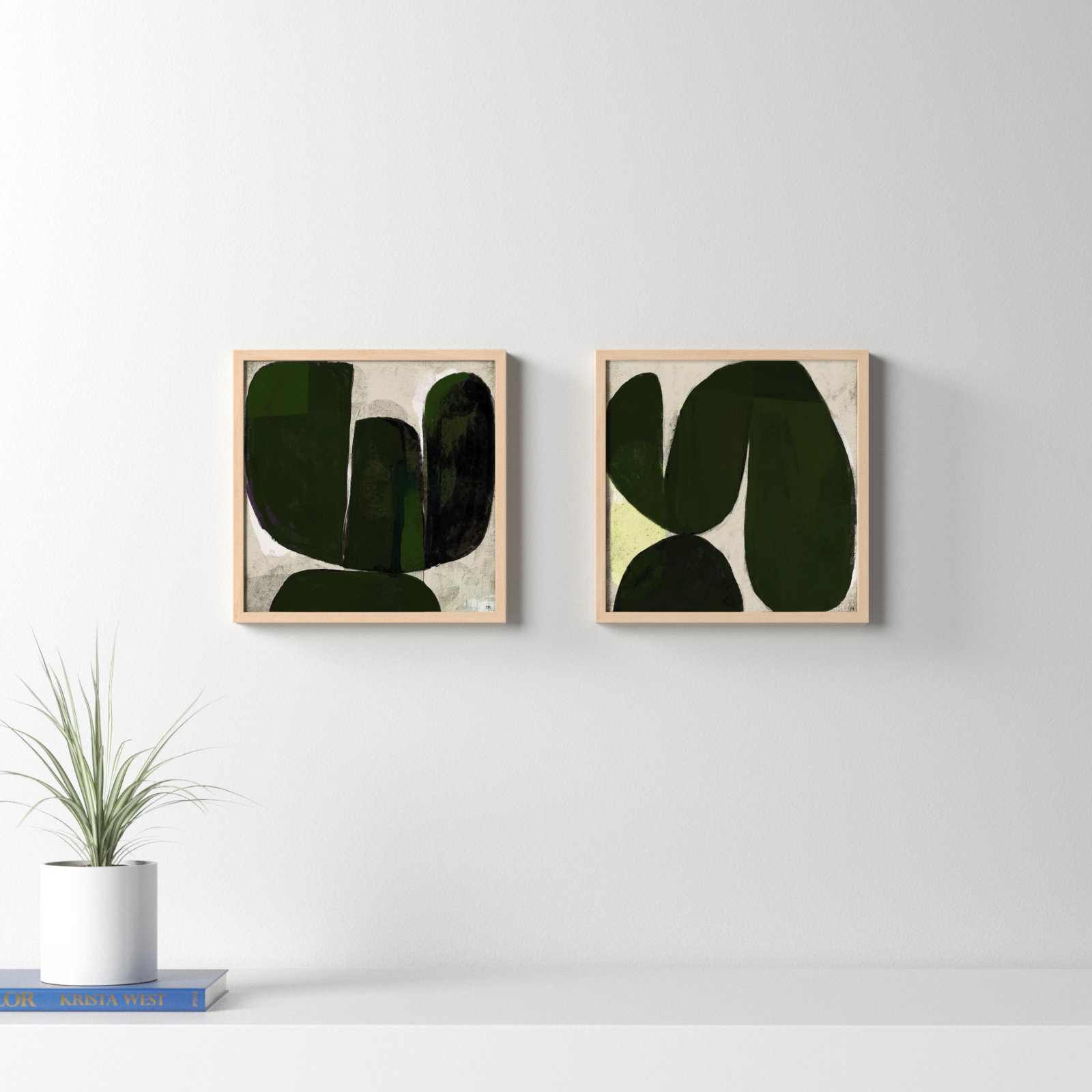 Succulent Set Of 2 by StudioM, 16" H x 16" W x 1.25" D, Brown