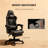 Pu Leather Office Gamer Chair, High Back Swivel Recliner, With Footrest, Lumbar Support, Adjustable Height