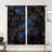 2Pcs Black Curtains with Red Blue Cub Pattern  Window Treatment Rod Pocket Drapes for Living Room Bedroom Gaming Home Decor Modern Tech Style-850202241