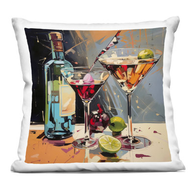 Every Sip of Martini Night Decorative Printed Throw Pillow, design by Lazar Studio