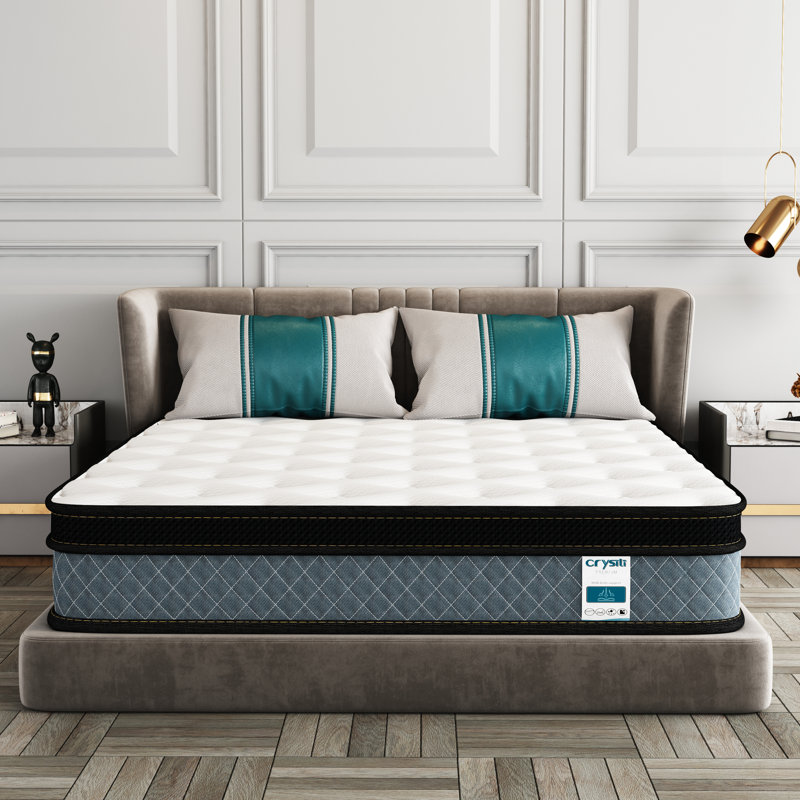 Crystli 10" Medium with Innerspring Hybrid Memory Foam Mattress in a Box, Full