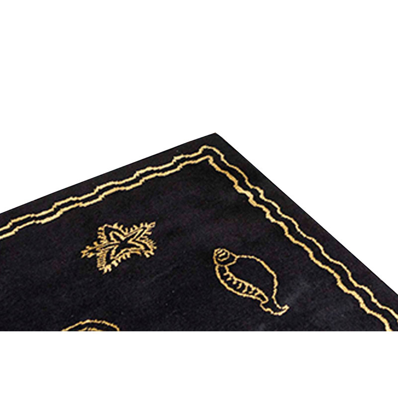 Wool Area Rug in Black/Yellow