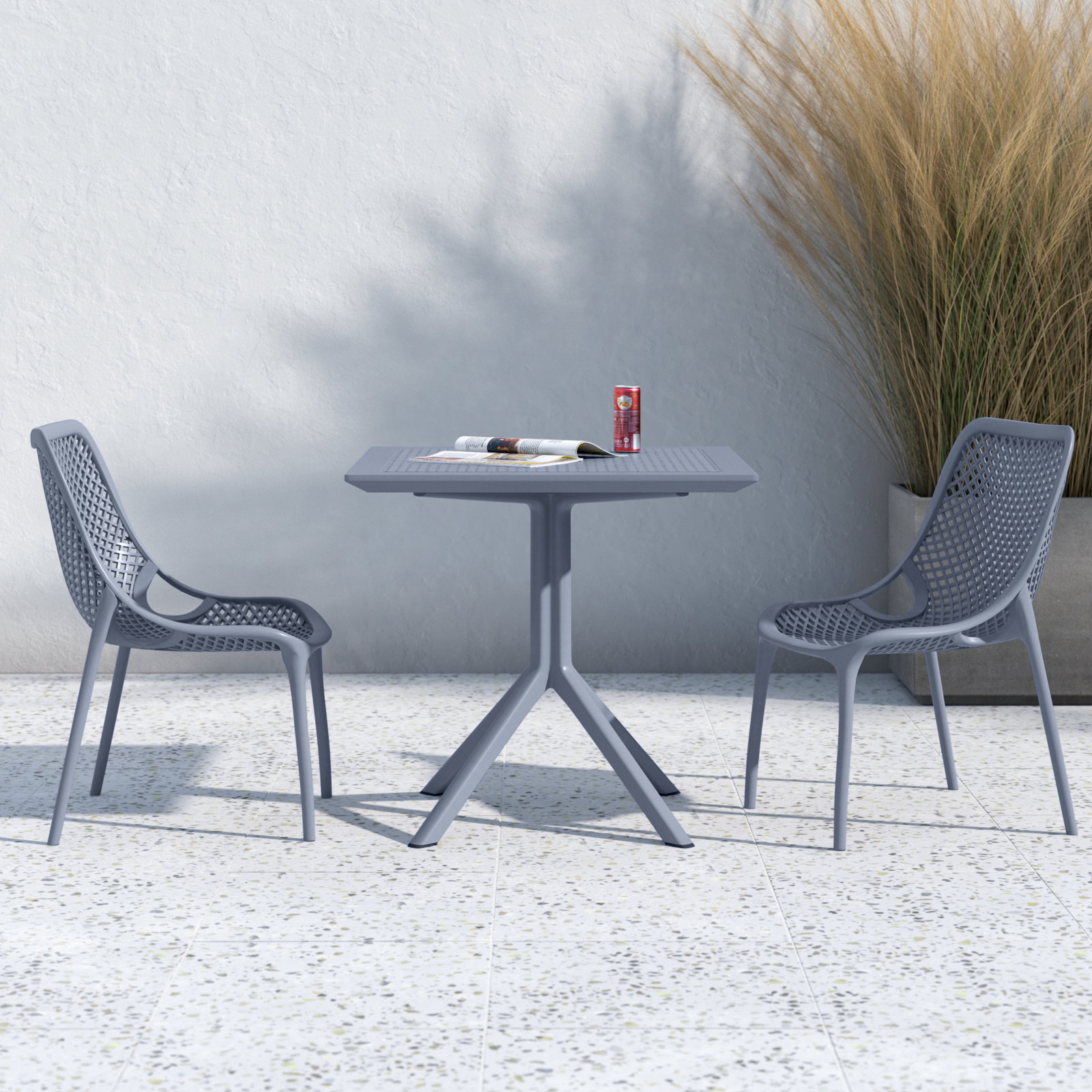 Farrah 32" Patio Bistro Set, Dark Gray