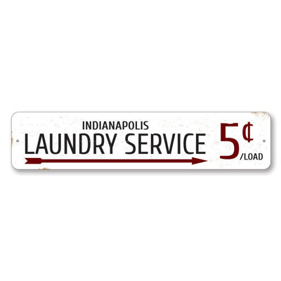 Laundry Service 5 Cents Custom Aluminum Sign