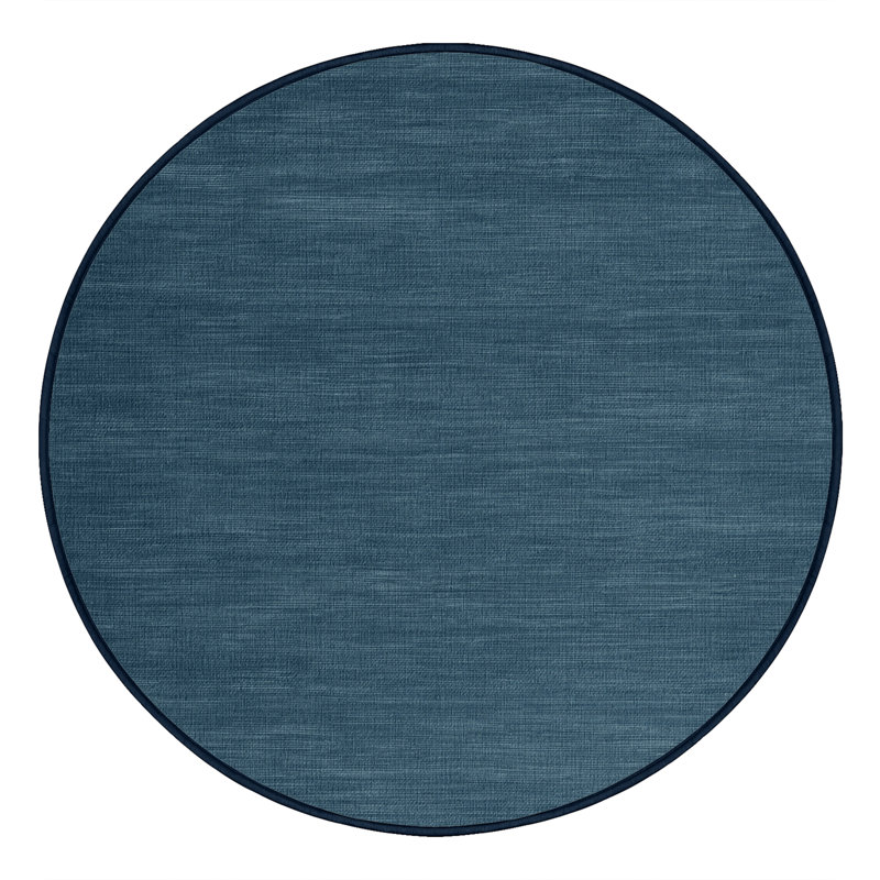 Machine Washable Solid Gray Area Rug, Round 7'