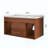 Mid-Century Modern Single Bathroom Vanity With Integrated Ceramic Undermount Sink
