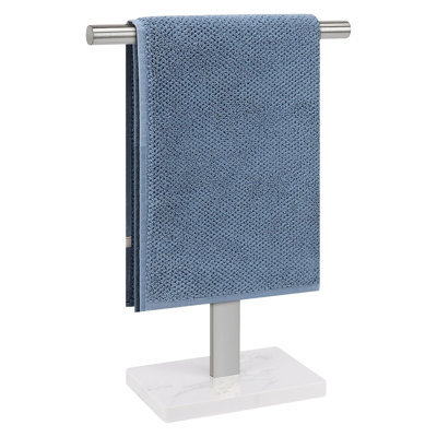 Porte-serviettes en T en forme de T pour comptoir de salle de bain et de cuisine, 304 avec base en marbre, finition, conception peu encombrante, aucune perceuse requise