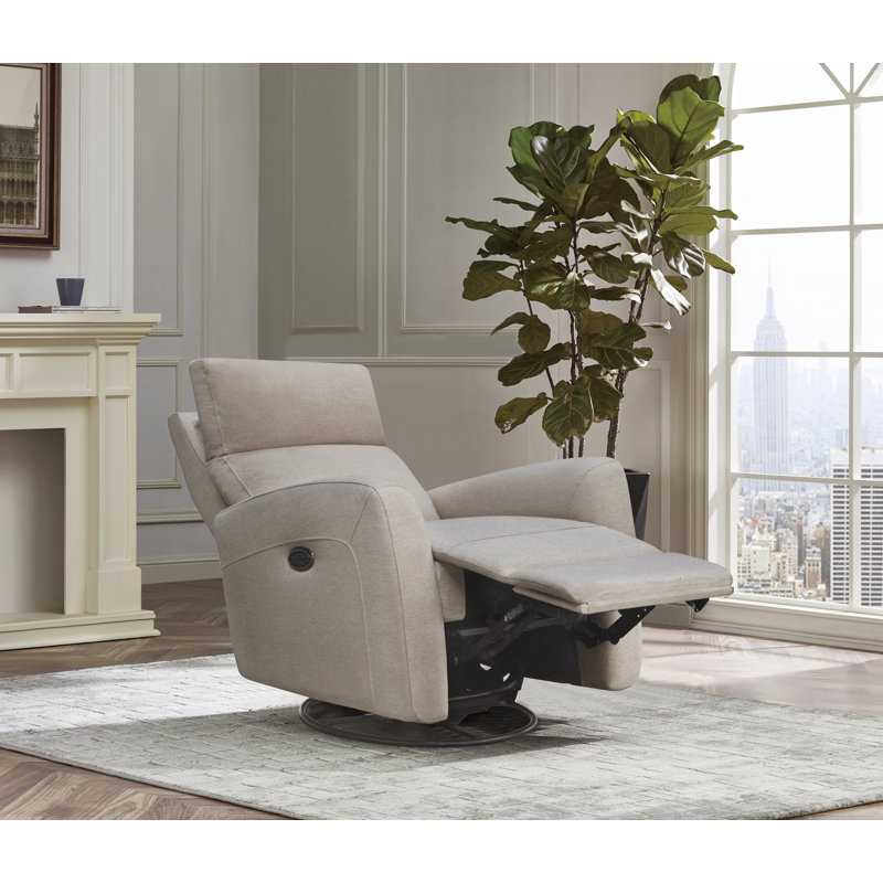 Upholstered Swivel Reclining Glider, Camel