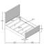 Élégant grand lit noir Mason avec planches carrées complémentaires, textures cannelées et support fiable pour tête de chambre à coucher, embellissement, structure solide