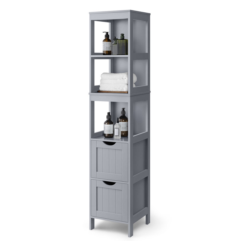Armoire à linge autoportante Oxfordshire, Gris colombe, 55,9 po x l 12 po x P 12 po