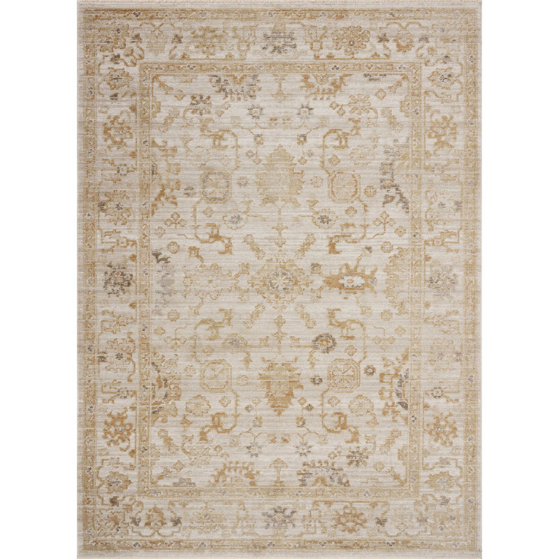 Magnolia Home by Joanna Gaines x Loloi Pace Natural / Gold Area Rug, Square 1'6"