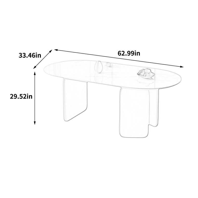 Table de salle à manger française unique, 29.52"H x 62.99"L x 33.46"W
