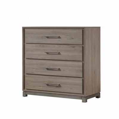 1Pc Contemporary 4-Drawer Storage Chest Metal Handle