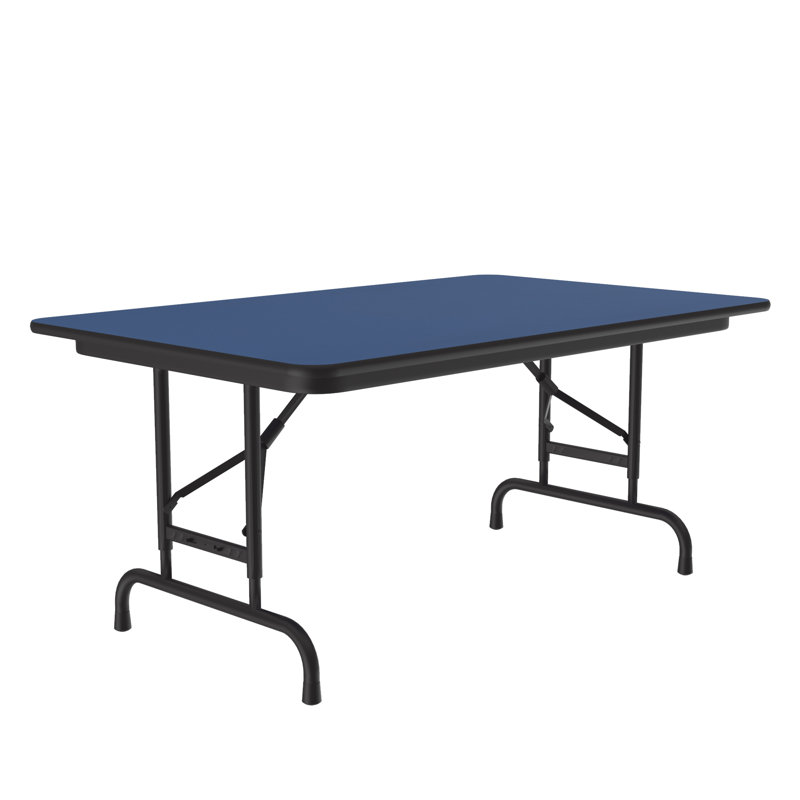Table pliante rectangulaire réglable, Marine, 32" H x 72" L x 30" D