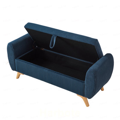 Modern Design Corduroy Upholstered with Storage Bed Bench,Wood Legs Bench for Bed Room,Hall Way