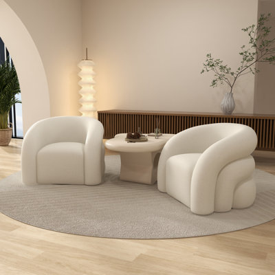 Fauteuil demi-tonneau rembourré et pivotant