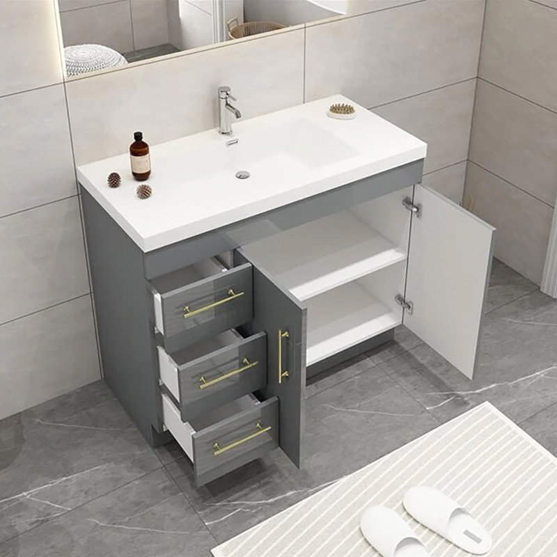 Ensemble de meuble-lavabo simple 42 po, Gris lustré