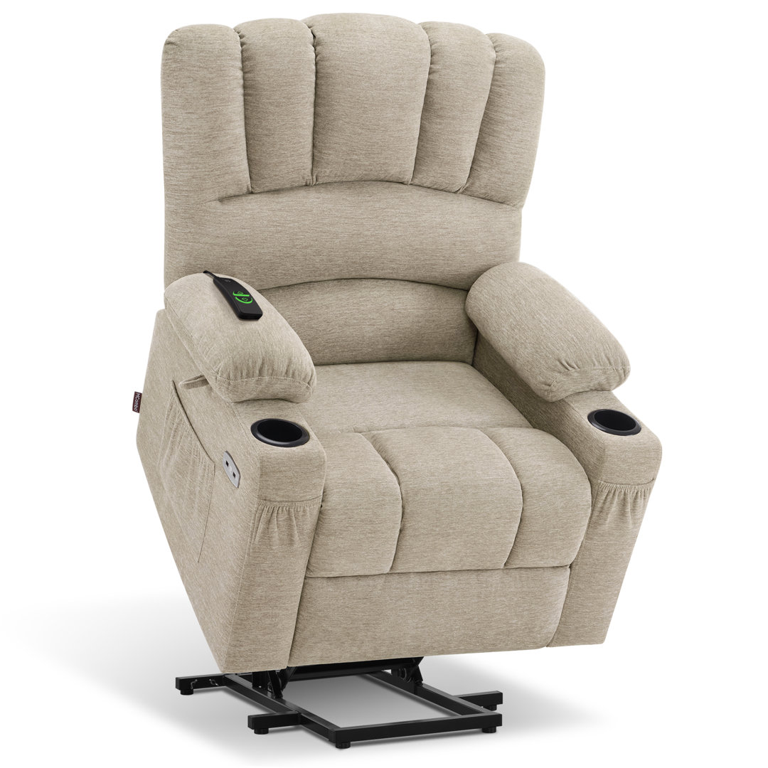 Zhana Power Recliner Lift Chair with Massage and Heat, Fabric Red Barrel Studio® 