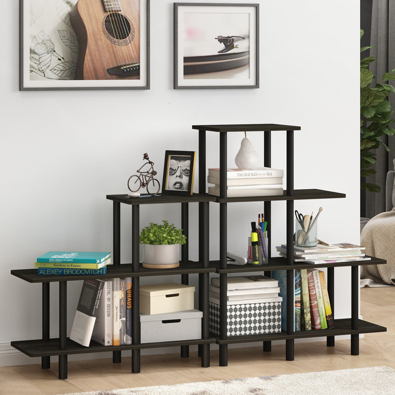 Dulcia 70.61cm H x 80.01cm W Plastic Step Bookcase, Espresso