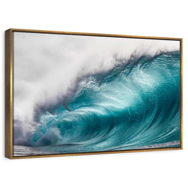 Mammoth Wave, 31 po x 21 po, Cadre flottant doré