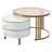 Stackable Coffee Table With 2 Drawers, Nesting Tables With Brown Tempered Glass, Set Of 2-246429484