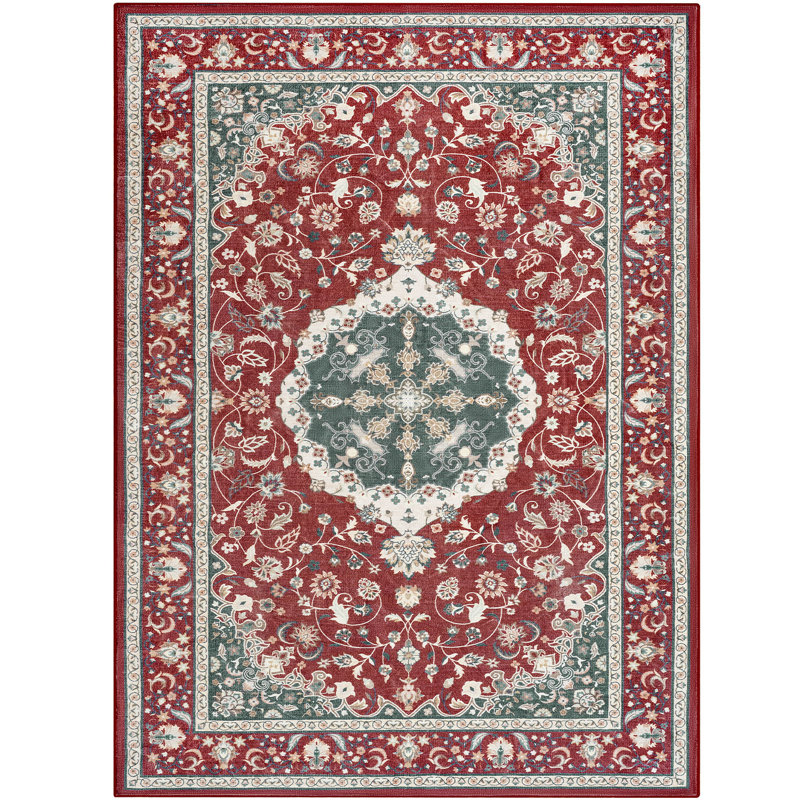 Tapis de salon à motif floral oriental Fillender, Rectangle 4pi x 6 pi