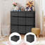 Rangement à 9 tiroirs avec bacs en tissu amovibles, armoire à grille beige et blanche-486113477-486113474