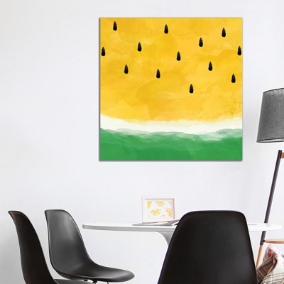 Yellow Watermelon Abstract by Orara Studio - Wrapped Canvas Gallery-Wrapped Canvas Giclée