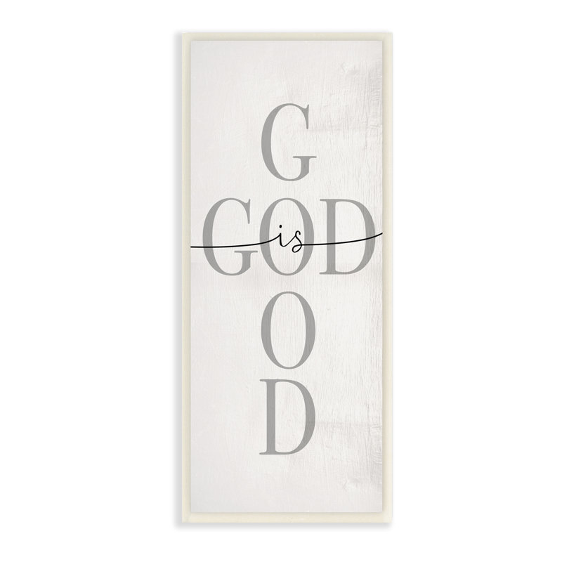God Is Good Expression basée sur la foi, typographie croisée, H 17 po x l 7 po x P 0,5 po, Plaque murale
