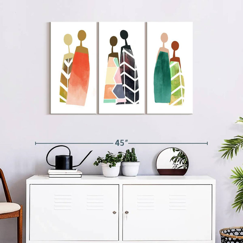 Impression sur toile de style africain, H 24 po x l 38 po x P 1,25 po