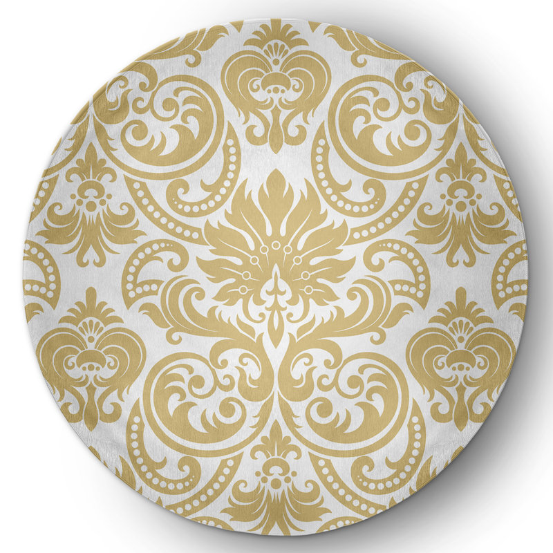 Fairlie Chenille Damask Indoor / Outdoor Rug, Round 5'
