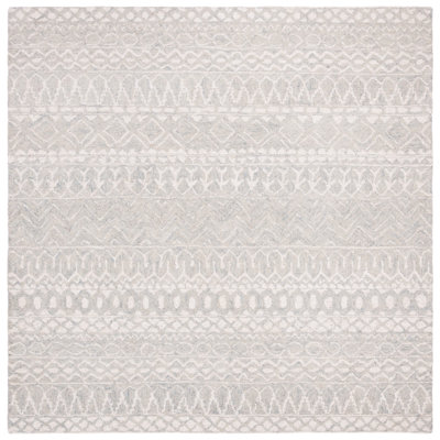 Tapis rayé en laine et coton touffeté à la main Heritage