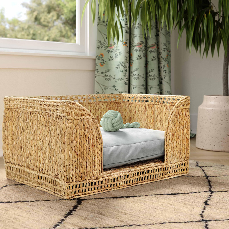 Lit pour petit animal en rotin naturel