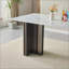 Table de salle à manger rectangulaire, style moderne, verre trempé avec plateau de table en marbre, pieds de table brossés mat, convenant à 4 à 6 personnes