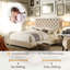 Structure de lit en tissu avec tête de lit ajustable Winston Porter-709296191-709296182