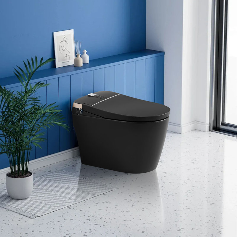 Smart Toilet With Warm Water Sprayer And Dryer Tankless Floor Mount Bidet Toilet LED Digital Display Toilets With Bidet Built In