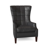 Gallin Leather Tufted Wingback Chair