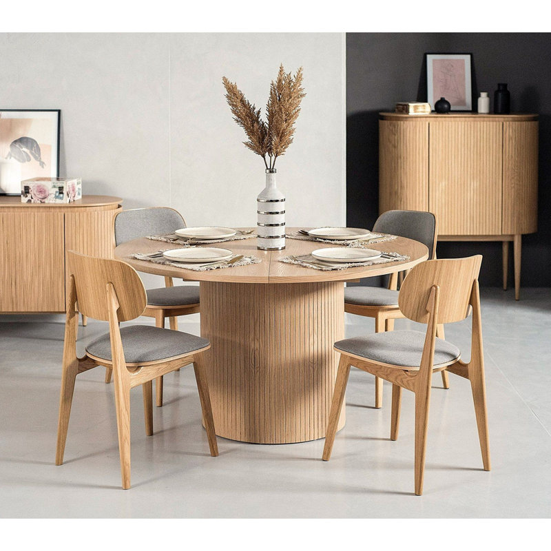 Giverny Extendable Dining Table, Natural Oak