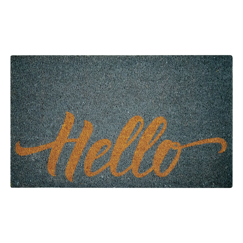 Gray Coir Non-Slip Outdoor Welcome Doormat