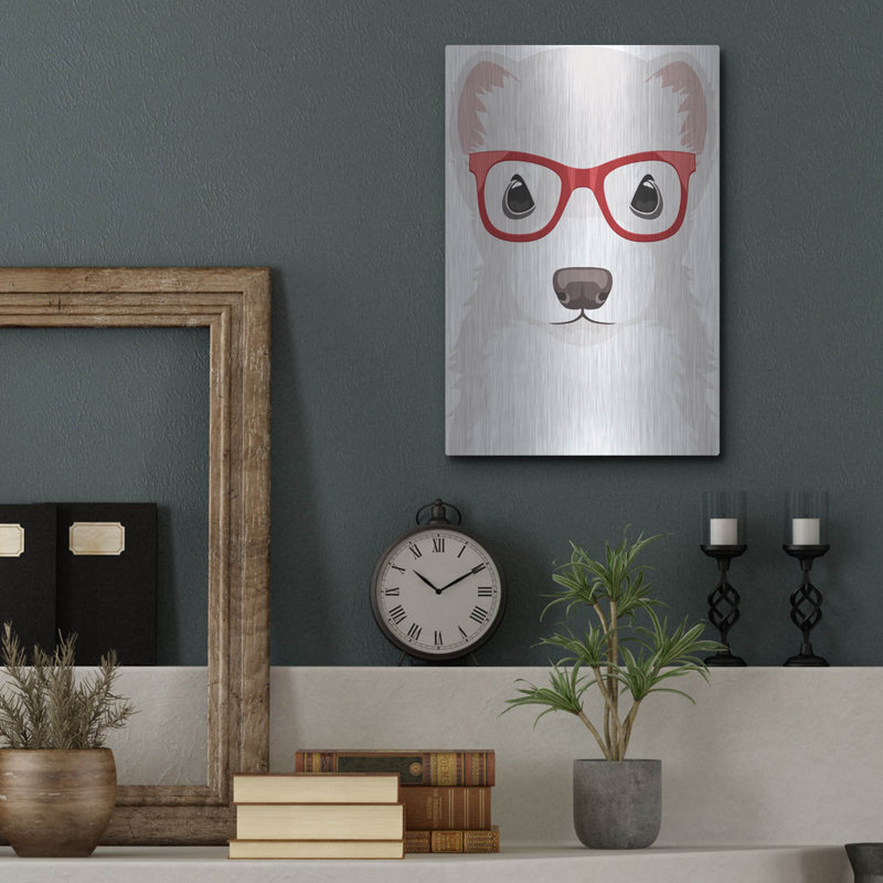 "Furet portant des lunettes de hipster 4" par Furbaby Affiliates, H 16 po x l 12 po