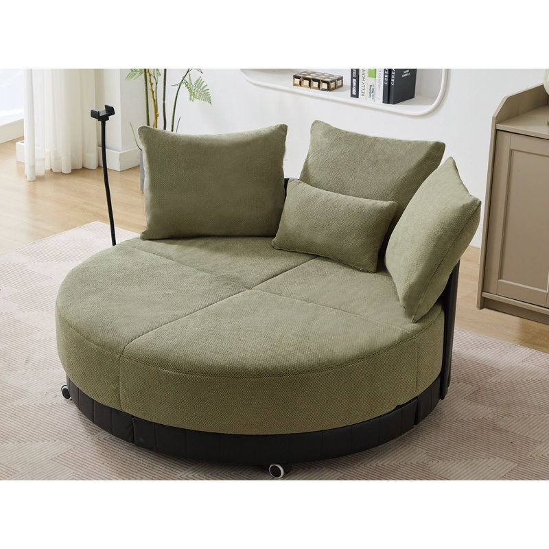Flâneuse rembourrée, Mélange de polyester vert